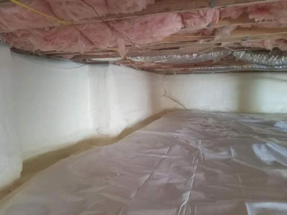 Crawl space encapsulation with closed-cell spray foam for Attic Insulation in Elgin
