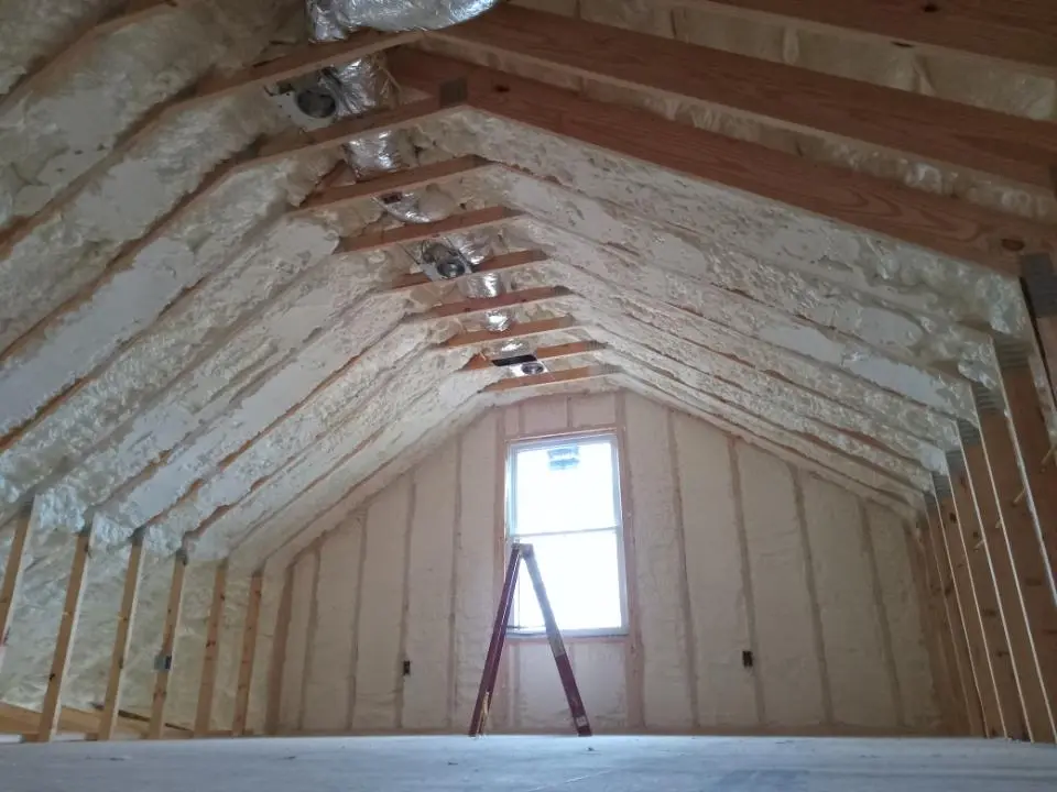 Spray foam roofing application for Crawl Space Insulation project in Elgin